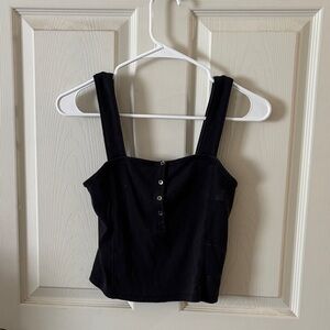 Abercrombie & Fitch Black Sleeveless Crop Top